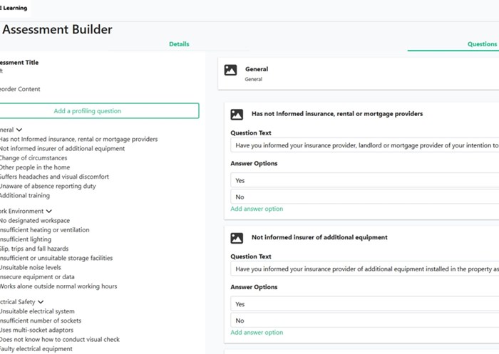 Self Assessment builder