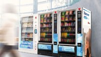 3 Selecta vending machines in an office lobby